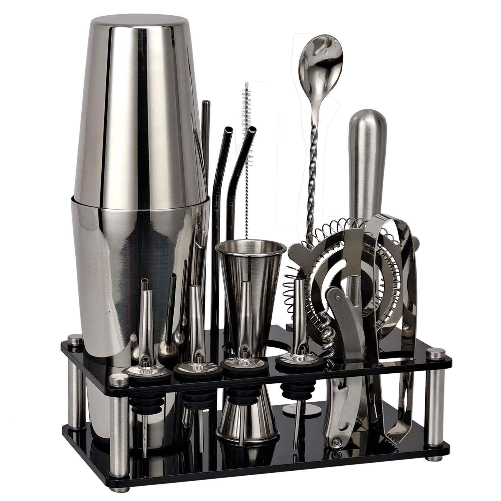 器品调酒18件套酒吧鸡尾酒酒套调装新不VTY锈钢材质亚克力收纳架