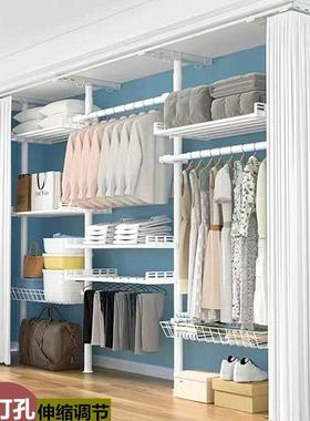 顶天立地衣帽柜落地式加粗3m式m简易8家居挂衣组装出HEW租屋开放