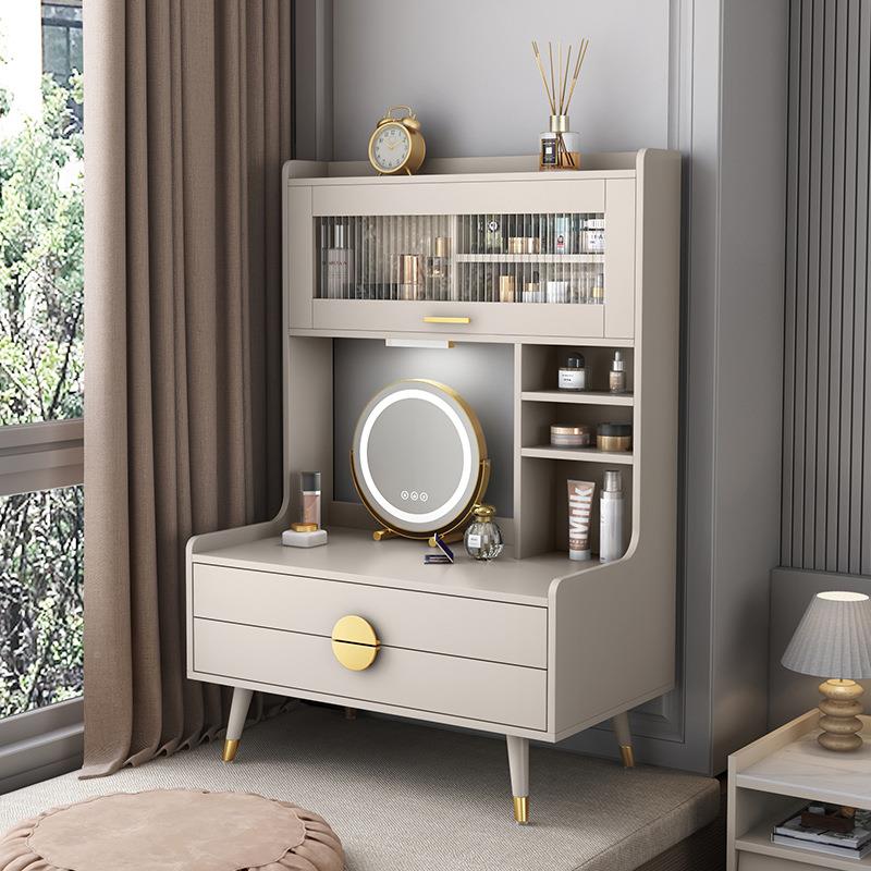 新款轻奢飘窗梳妆台收纳妆子卧室现代简约化GQQ桌户小型一体柜化