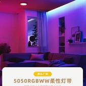 RGBCW全彩软灯带5合1炫彩酒吧电竞房氛围光五色装 饰灯低压软灯条
