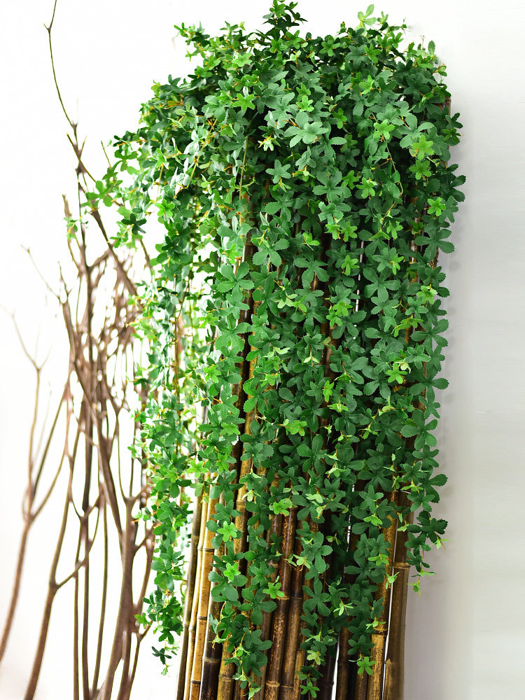 仿真招财树叶子墙壁挂吊篮塑料假花藤条装饰绿植藤蔓摆设植物吊兰