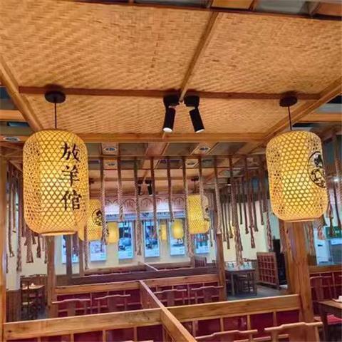 席装农修顶竹席镂空竹编装墙装饰材料民宿家乐碳吊NUG化竹子手工