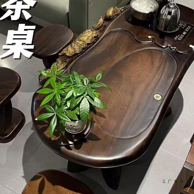 胡桃雕木根树茶台实木茶几整体根原茶桌木树头雕刻花梨XYH木树桩