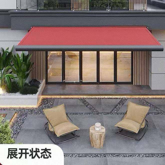 檐厂家合直销别铝墅屋重型折叠伸缩式遮阳篷手摇电动金C遮阳棚