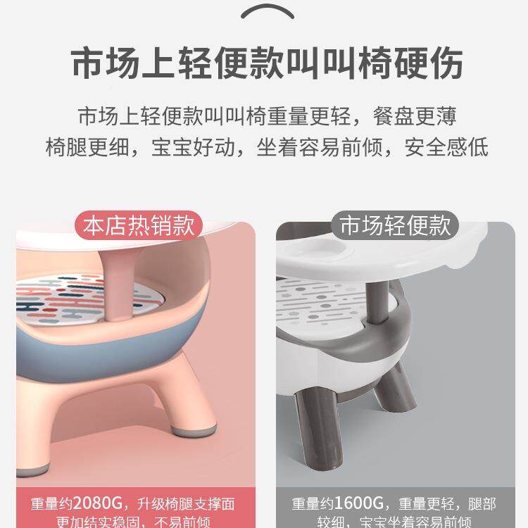 儿童凳子宝吃饭椅婴儿叫叫43427椅靠背座椅家用宝小板餐凳矮椅餐