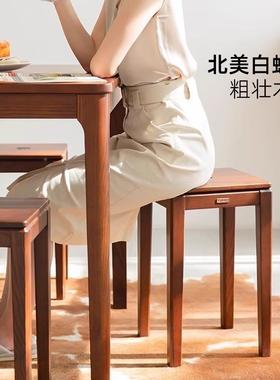 实木凳可叠放中式餐凳家用结实木耐用凳木头方凳圆凳矮凳小OPB板