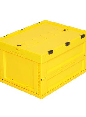 530410*10色折叠周转箱筐塑WEK料折*叠物流周转箱3带盖折叠消毒黄