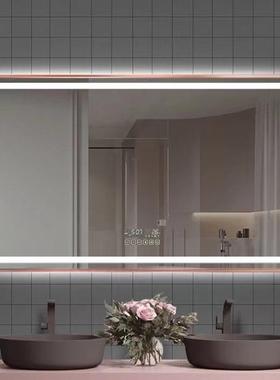 铝金框智能浴室镜化妆镜led带屏灯卫合生间挂墙边触摸防雾方MJLF-