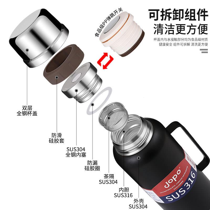 5ZV7316全量不锈钢温壶家用容大热水瓶户外车载便F76H8JSJ携水壶