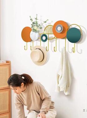 创意免打孔玄关挂门墙上收纳粘钩钩轻衣IEW奢入户门进后衣帽钩挂
