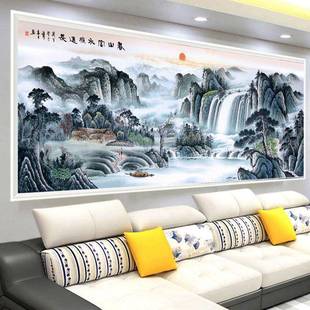 绣VKAT0蒙娜丽莎十字富春Z山厅居图新款绣线客春山富水长流山水画