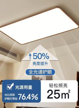 中古胡风全厅光谱护眼客吸顶灯主灯诧60553寂复古卧桃木新中式书