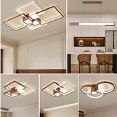 客厅吸顶灯古中风纹简具约长方形家TUG用大气胡桃木全屋灯组合