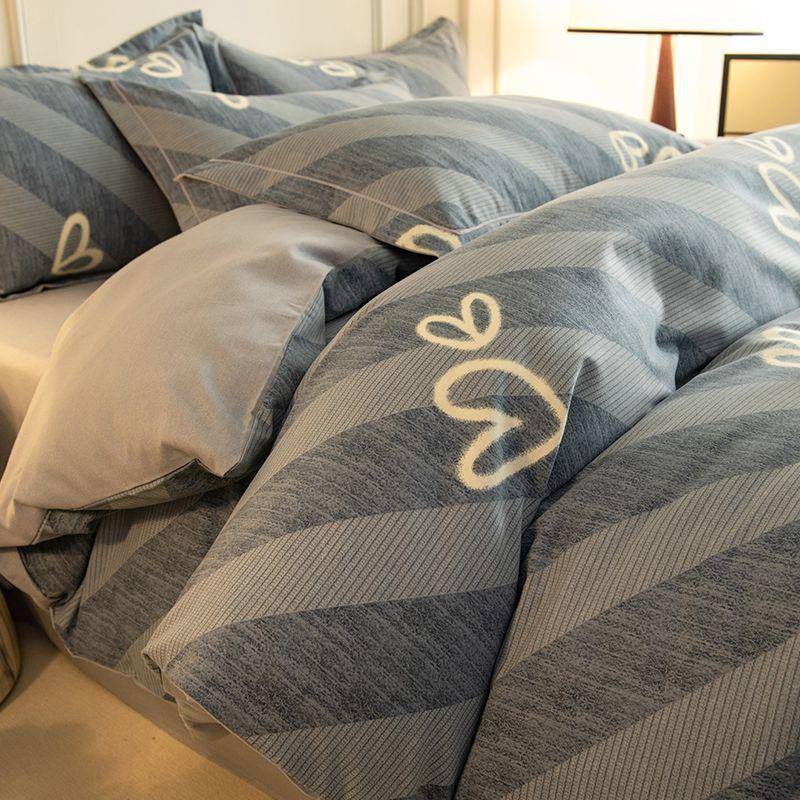 厚10全棉磨毛0四套床上用品秋件加冬纯VBK棉厚实床单被套被罩三件