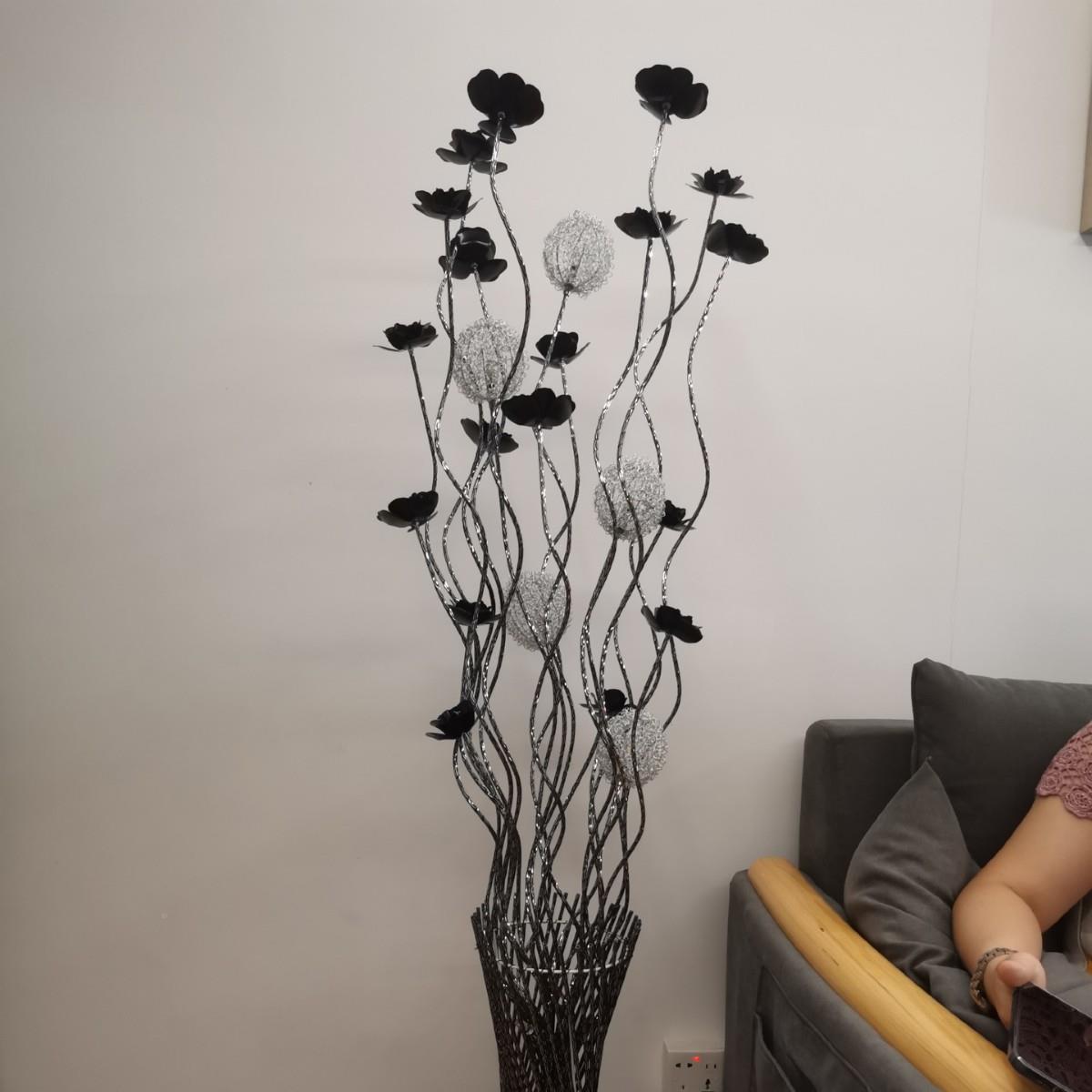 铝材欧灯式铝线花8233瓶装饰新灯具LED款家居铝线花瓶落地式RGB立