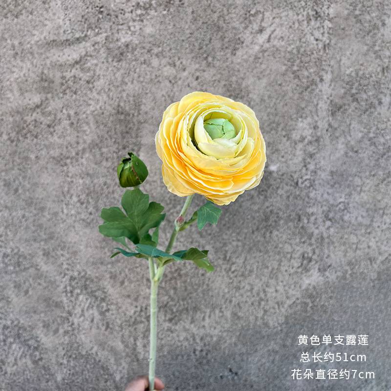 高品质植绒露莲仿真花客厅餐桌室内绢花摆件洋牡丹装饰花插花