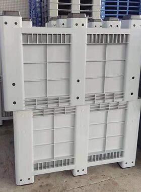 灰色塑料卡板工业号塑胶板箱车间仓库IUT大胶筐叉车箱卡运输箱