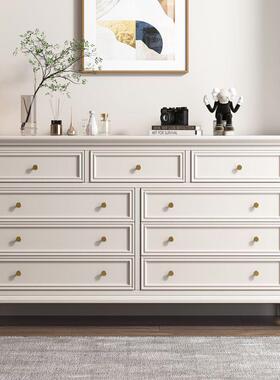 美式木五七床九斗收柜卧室尾抽屉BUU纳柜客厅置物储物实柜斗橱法