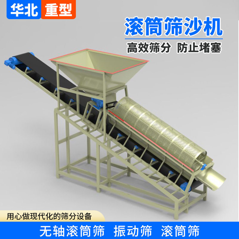 高效加厚耐磨滚筒石料筛分机