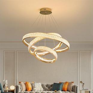 客厅灯282吊灯简现代L约ED水晶灯吸顶灯形轻奢大厅厅灯圆具餐卧室