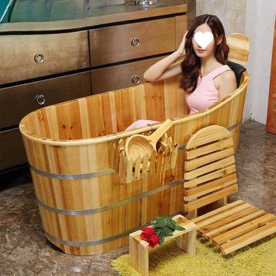 加厚院泡澡木木桶浴缸成人AL100737用浴桶大洗澡盆沐浴薰蒸桶家实