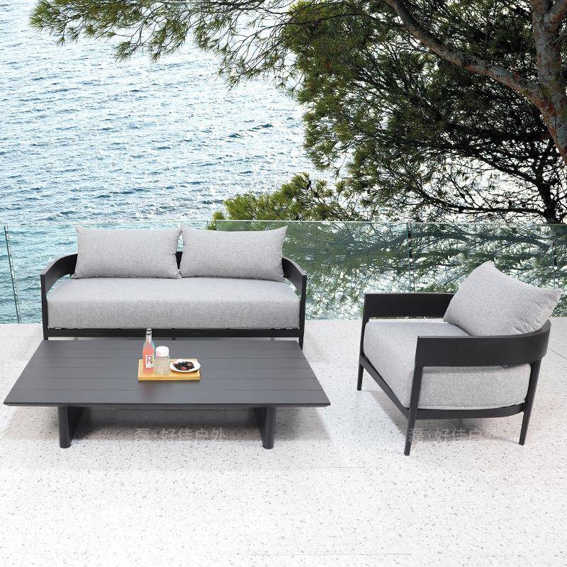 户外柚木沙发组合别庭院室外台实发木露沙茶几墅民宿177酒店花园