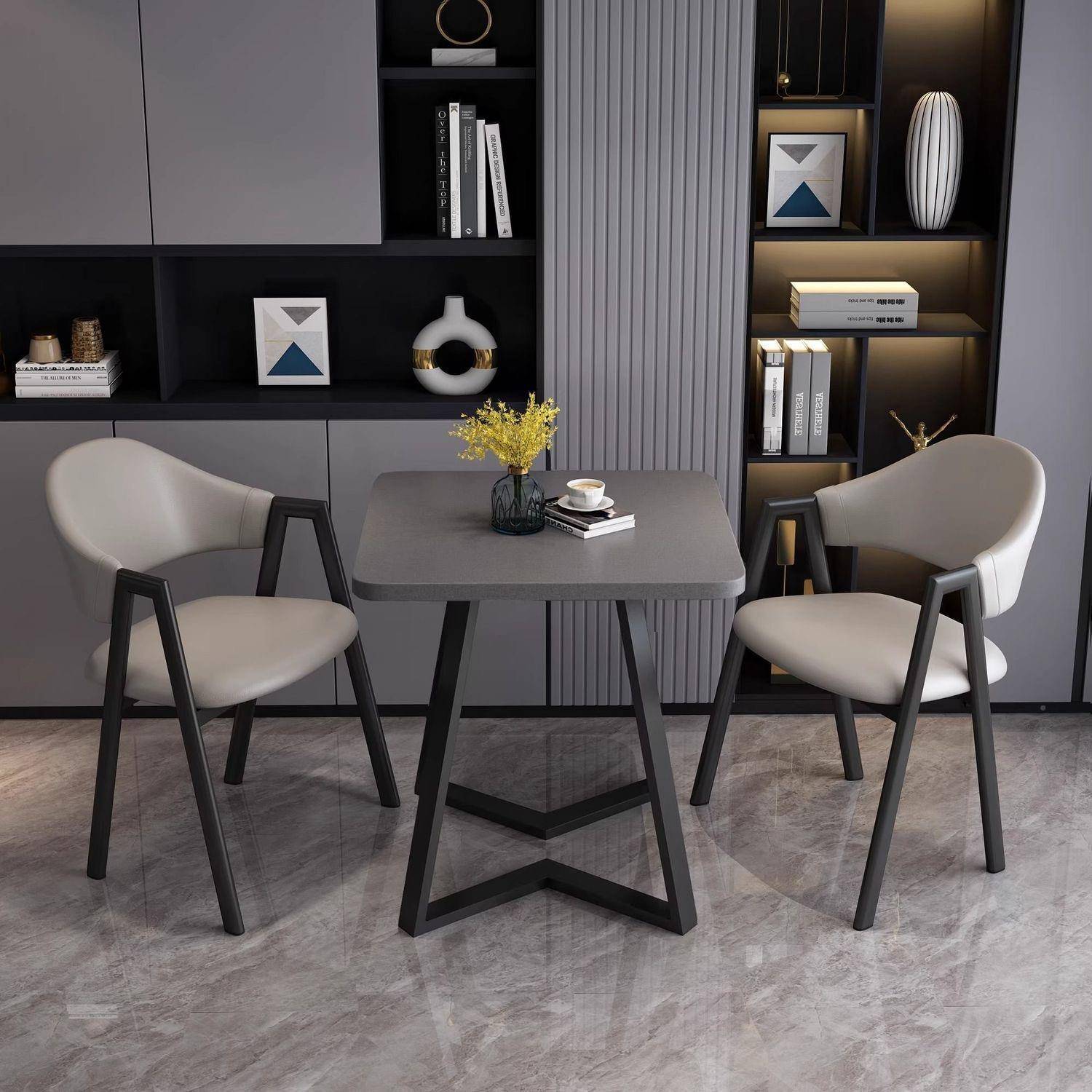 众之亿简约一合桌二椅休闲阳台小方桌接待谈桌椅111洽组网红店会