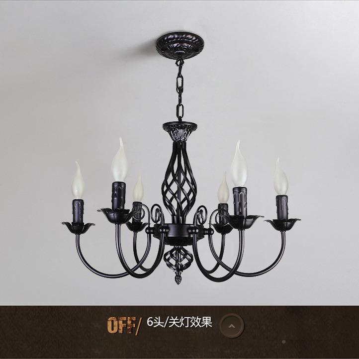 美复古吊294烛灯创意蜡灯复古风简欧式仿灯具店铺古卧室灯铁艺工