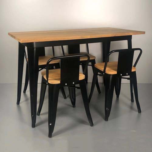 榆木艺餐桌LOFT榆木洽谈方桌做Tc120X60旧子金属家用铁餐桌桌工作