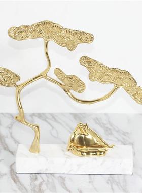 新式迎客松树博古架酒酒柜中摆设店展厅茶室样4062间板装饰品