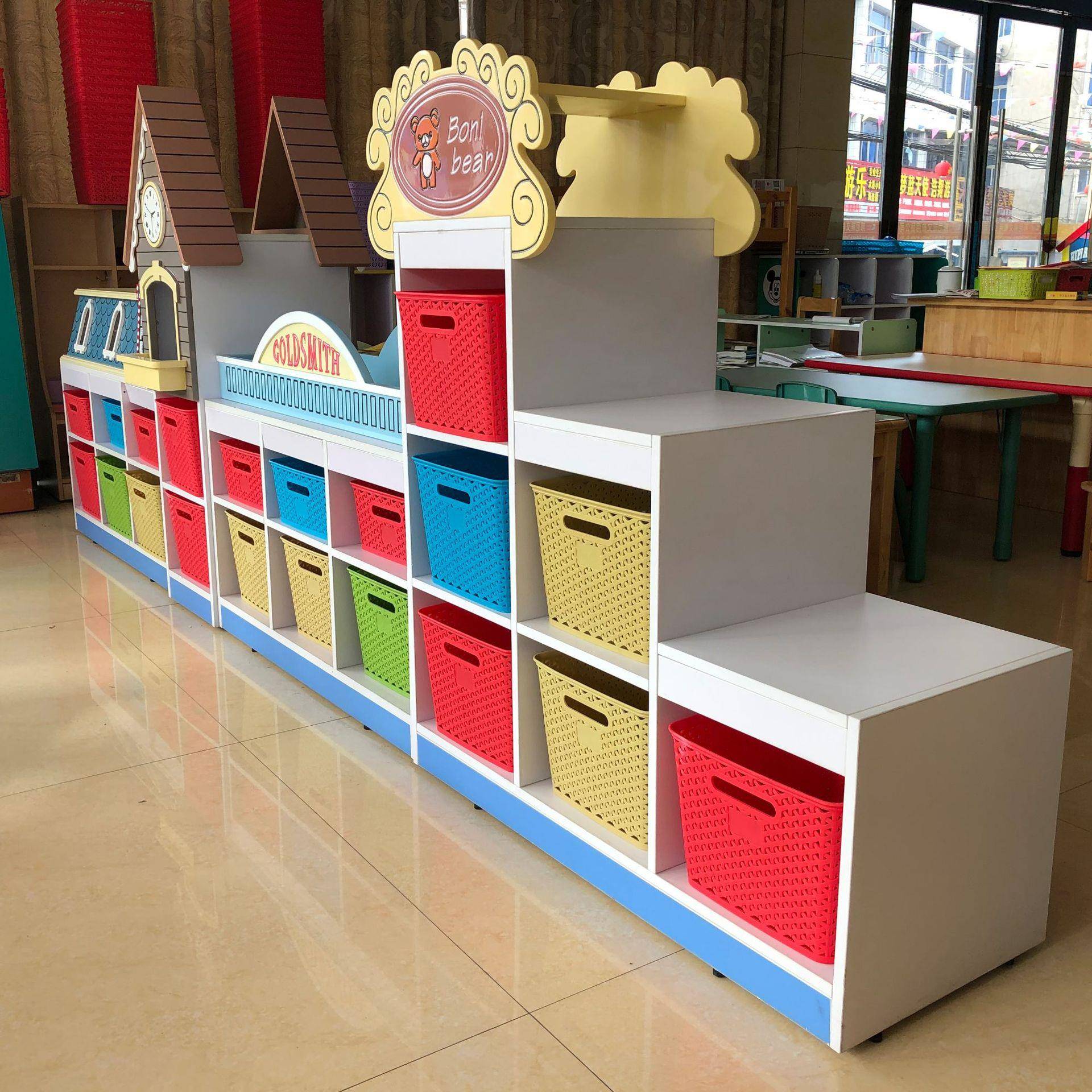 幼园家具童收各种组合纳木柜实玩具柜儿子儿卡通造型储物柜绘本架