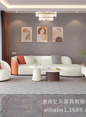 20客25皮年奶358约油风沙发科技厅简现代轻奢小户型茶几组合套装
