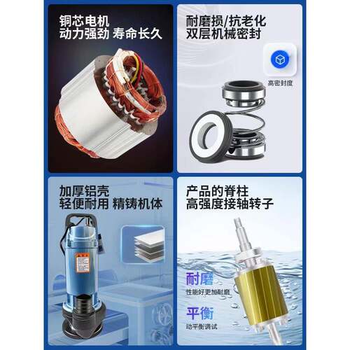 大潜水泵2ECF20V家用小型元农滴灌程抽水机高扬380v三相用灌溉污