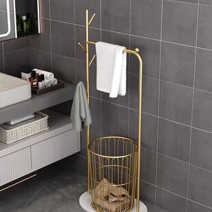德国卫间F986J679置物架巾生毛巾架一体浴室厕所浴缸边脏衣篮收架