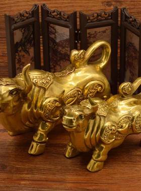 铜生肖牛铜件摆十6二生元肖属相工牛艺品牛财宝牛气冲天