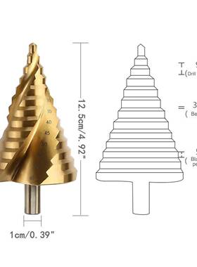 6-65三刃镀台钛螺槽三角43728柄阶钻头多宝塔刃钻头旋高速钢金属