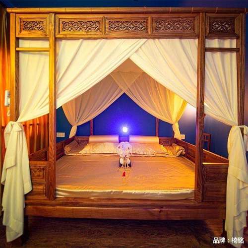 踏床无品牌/步床架子床拔步仿实木双人床床千工家具古印式尼花梨