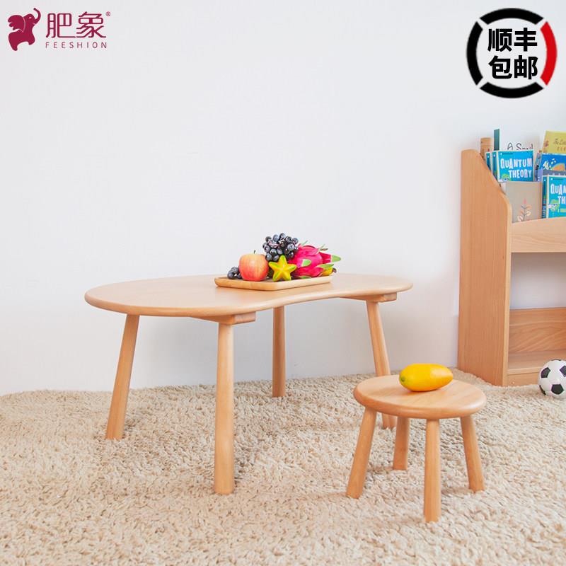 家用实木儿童小凳子美国硬枫木原木制作沙发茶几圆凳创意换鞋凳子