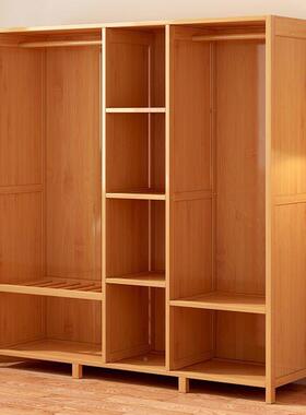 出租经济型布艺多层衣柜CZI卧家房用简易组柜子结室实耐用竹挂衣