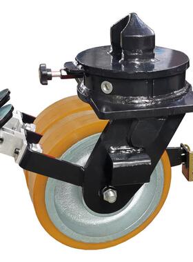 8/10/12寸集装箱刹万向车轮超重KAA单轮/降双轮铁型芯pu脚轮噪音