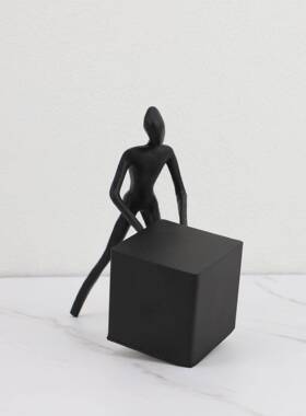 新中式板黑色铸铁人样房办面公室室书房桌玄0716关软卧装饰品人物