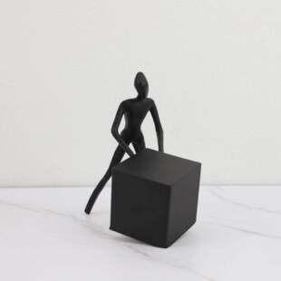 新中式板黑色铸铁人样房办面公室室书房桌玄0716关软卧装饰品人物