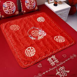 娘坐福红色小褥ltao1011礼子被子结婚百福婚座垫床新上婚庆用品陪