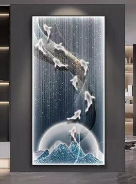 九鱼道玄走廊过装55455饰画现代轻奢客厅进关门对墙led灯画图挂画