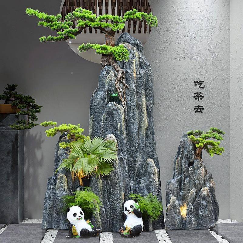 仿真假山石头造景布观干装山户景外中式庭院布置室外鱼池假山摆件