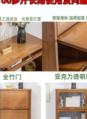 厅实F5M68TH5木组合书学展生书架家用书房柜玻璃置物收纳架子客翻