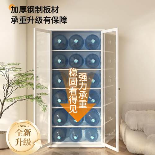 玻门书柜钢制防尘书架铁艺置JBN物璃柜2落米客厅展地示收纳储物柜