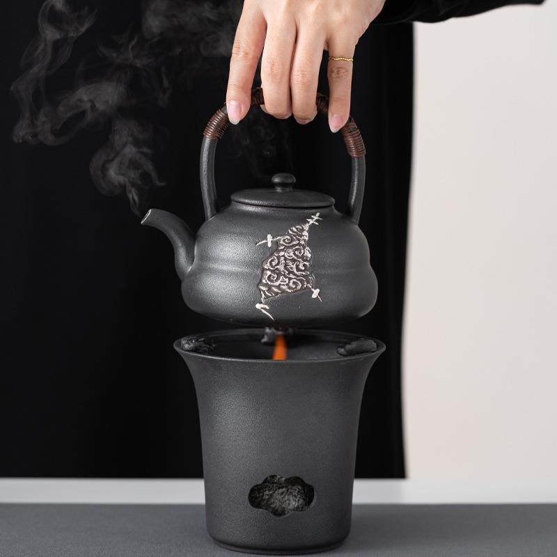 围煮茶炭火炭茶器木煮茶壶一套露营茶炉煮室YUP外明火烤茶炉