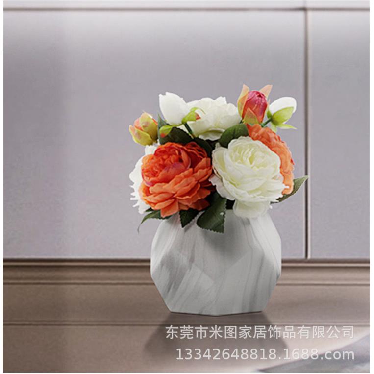 真花假花客饰茶几洽谈仿桌花厅摆2154件新中式餐厅摆设售楼处花艺