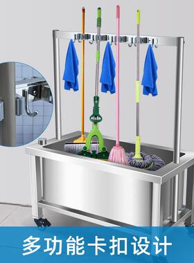 沥不锈拖把池可移钢动拖布落地式置物架家用69875阳台卫生间架墩